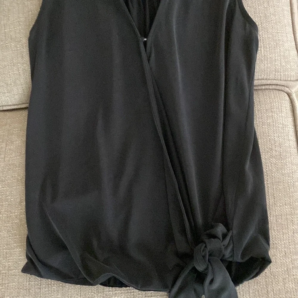 Banana Republic Sandwash Wrap Top Black Size S